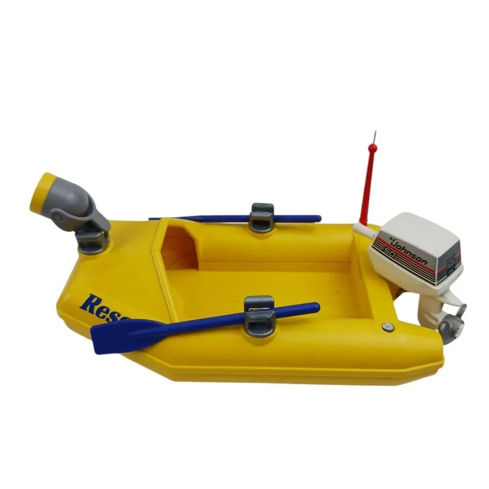 VTG PLAYMOBIL 3941 Ariane Rescue Boat  Dingy Figures Accessories Motor HTF 2000